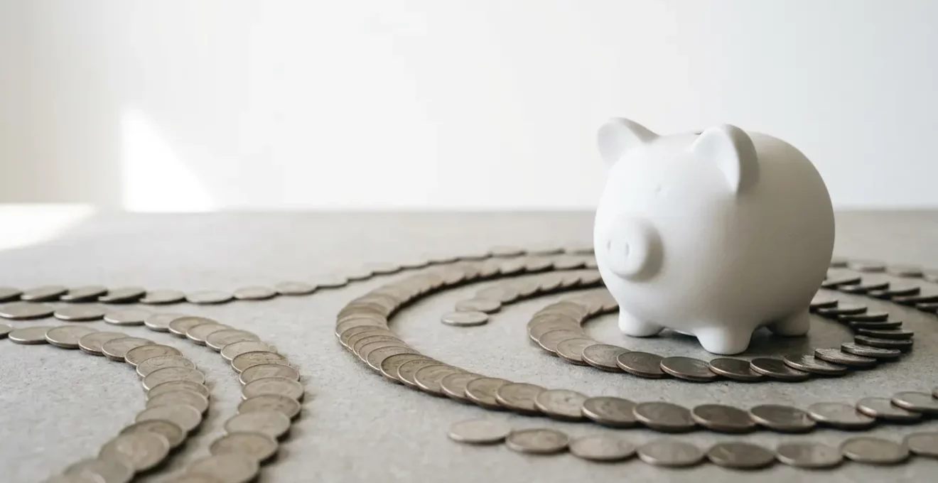 Concept d'automatisation de l'épargne mensuelle en Belgique avec des éléments visuels symboliques