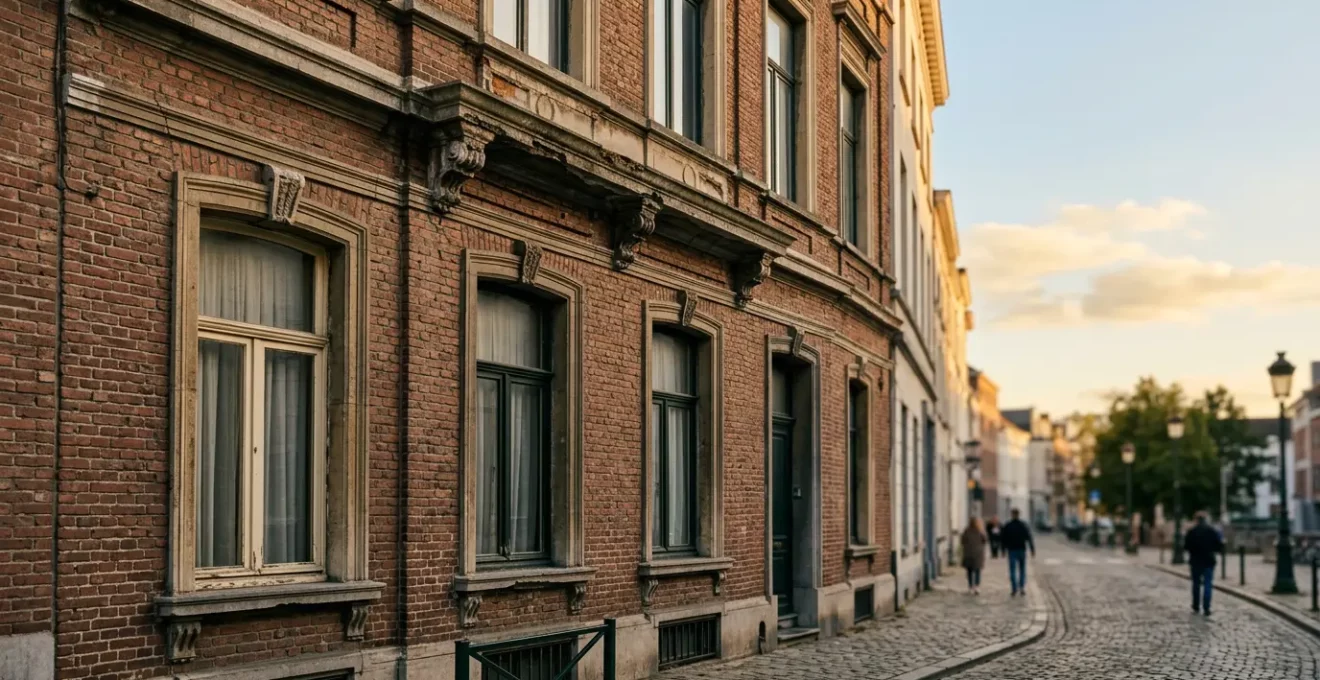 Façade d'immeuble bruxellois typique illustrant la responsabilité du propriétaire bailleur