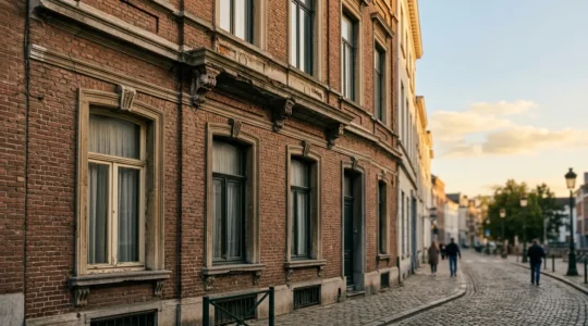 Façade d'immeuble bruxellois typique illustrant la responsabilité du propriétaire bailleur